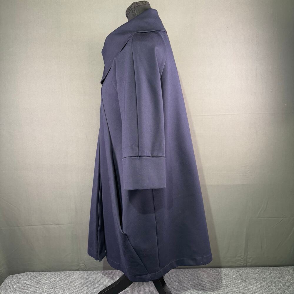 Joseph Ribkoff Jacket Women’s 2 Classic Cocoon Ponte Knit Evening Coat Navy Blue - Picture 2 of 14